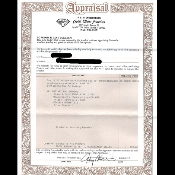 **SOLD**  14K Gold Diamond Necklace Pendant with Chain -  FREE AUTHENTICATION - Picture 4 of 4